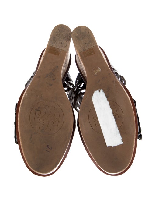 Tory Burch Patent Leather Patterned Slingback Sandals