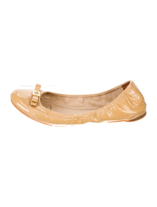 Tory Burch Patent Leather Bow Accents Ballet Flats