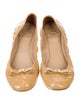 Tory Burch Patent Leather Bow Accents Ballet Flats