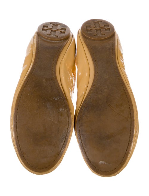 Tory Burch Patent Leather Bow Accents Ballet Flats