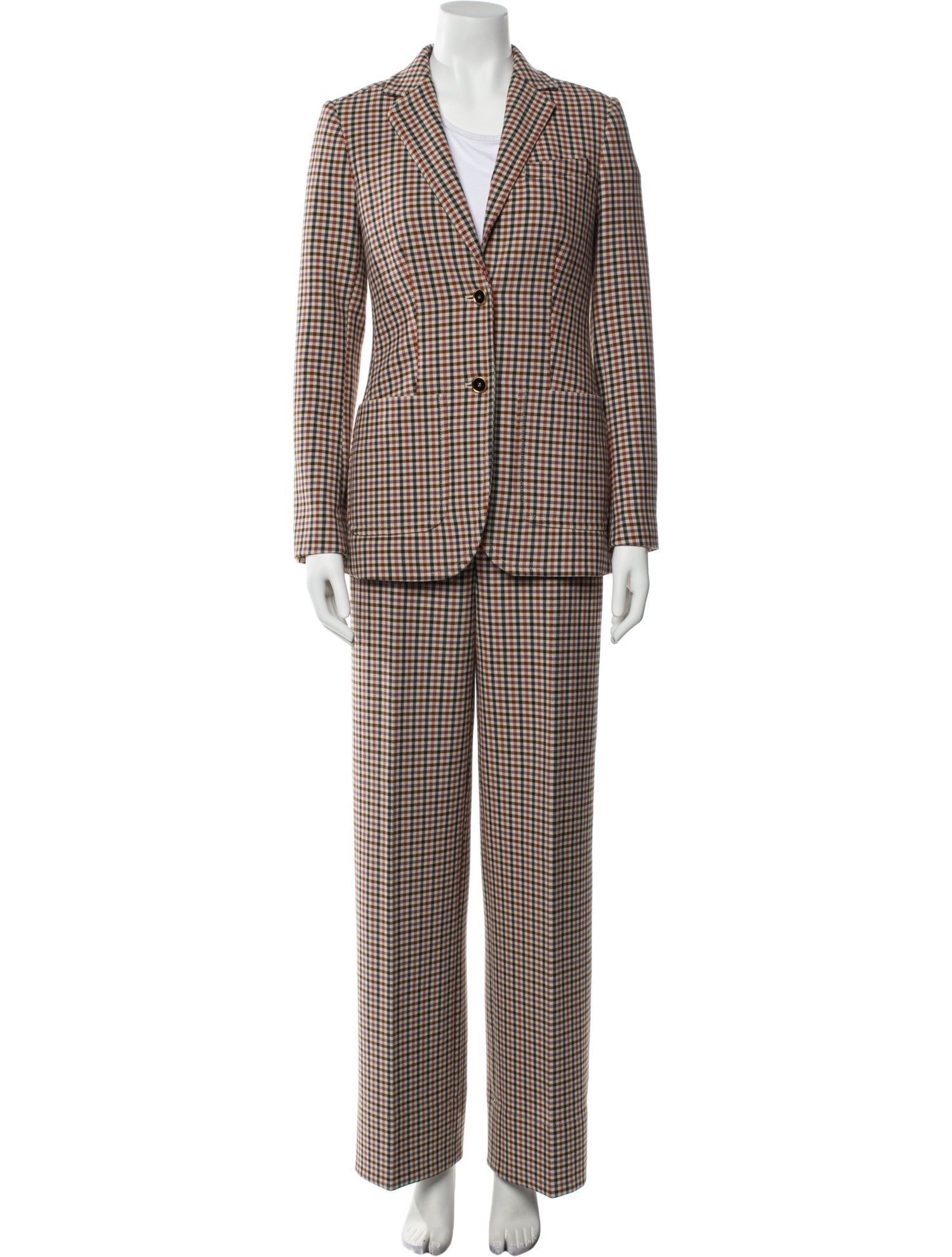 Tory Burch Plaid Print Pantsuit