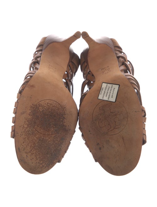 Tory Burch Leather Braided Accents Slingback Sandals