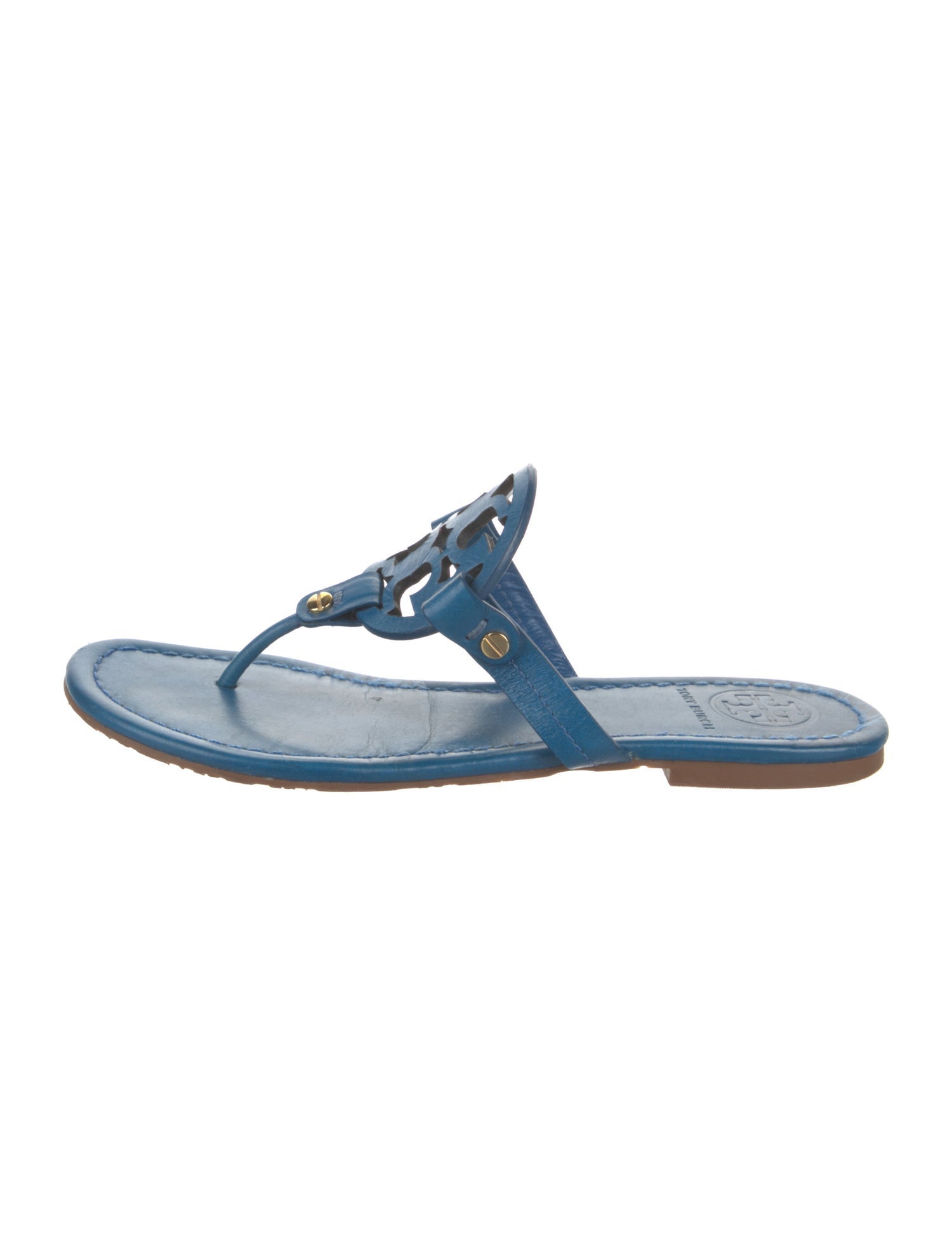 Tory Burch Leather Cutout Accent Slides