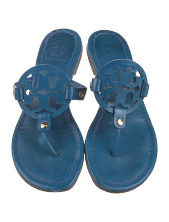 Tory Burch Leather Cutout Accent Slides