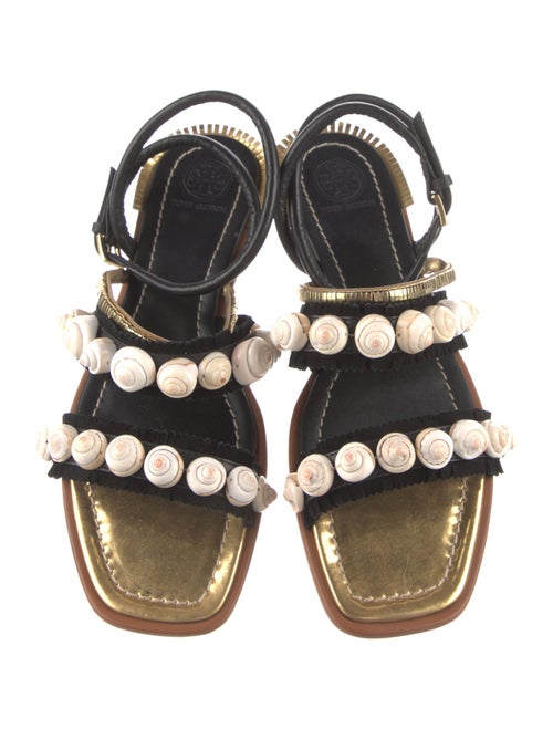Tory Burch Leather Beaded Accents Gladiator Sandals