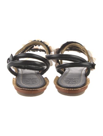 Tory Burch Leather Beaded Accents Gladiator Sandals