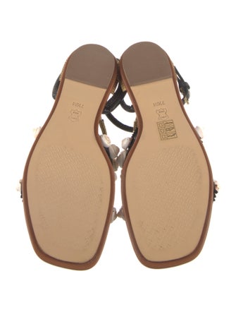 Tory Burch Leather Beaded Accents Gladiator Sandals