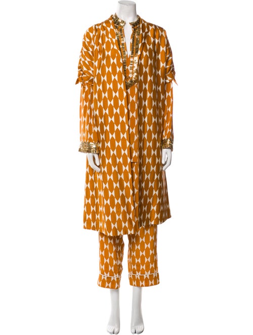Tory Burch Silk Printed Pant Set