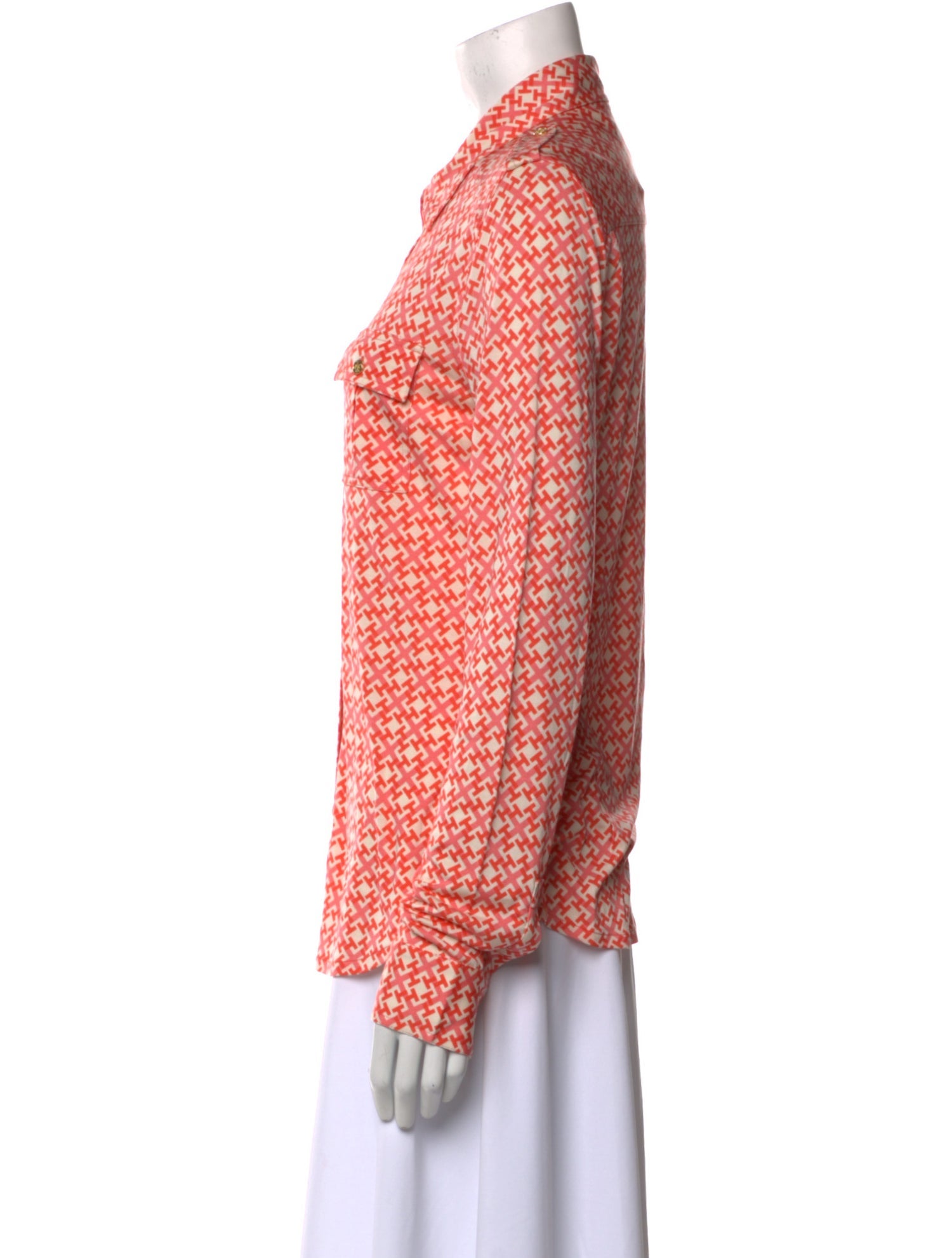 Tory Burch Silk Printed Button-Up Top