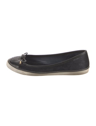 Tory Burch Wool Bow Accents Ballet Flats