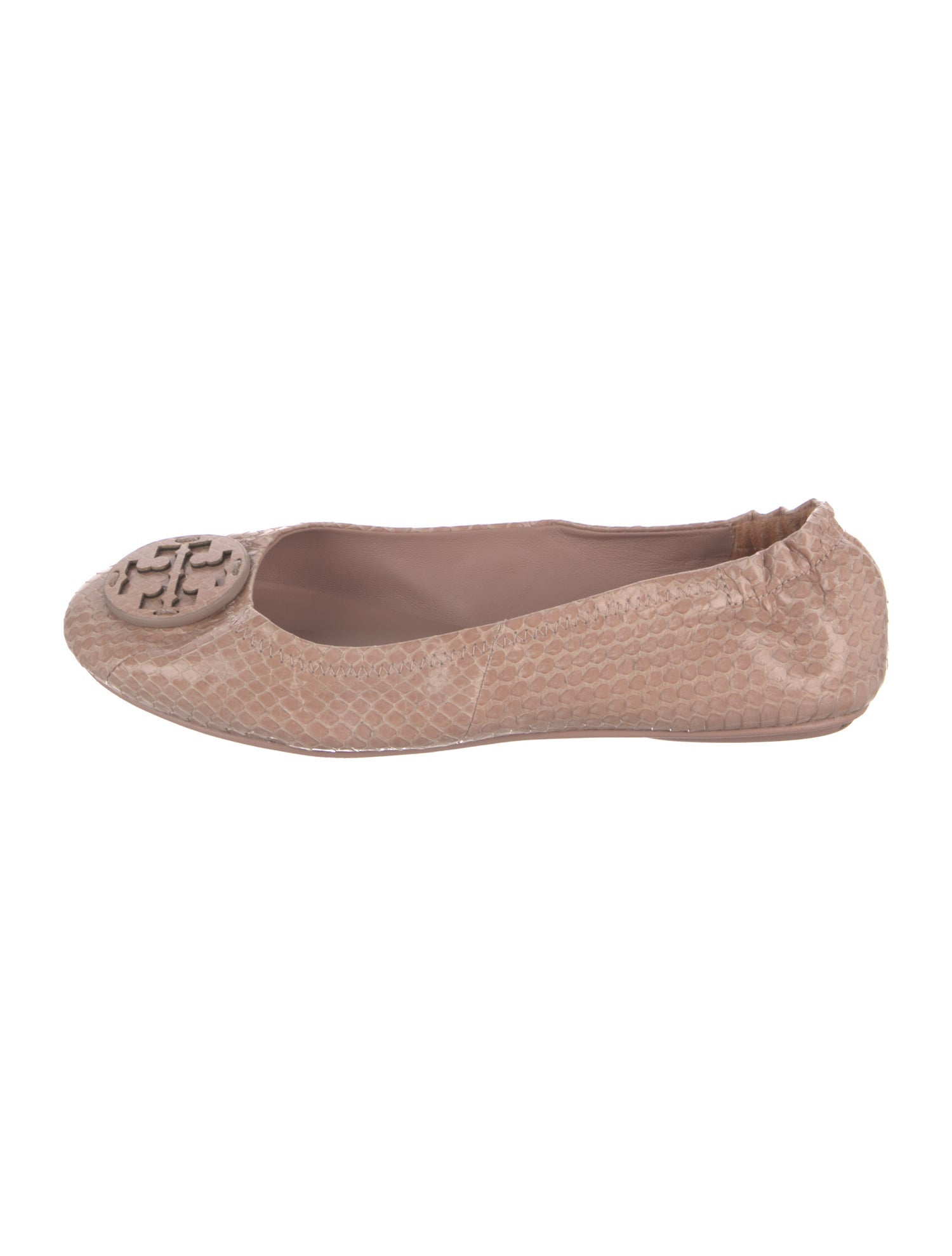 Tory Burch Leather Animal Print Ballet Flats