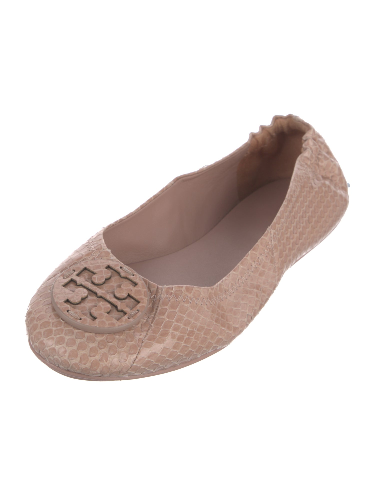 Tory Burch Leather Animal Print Ballet Flats