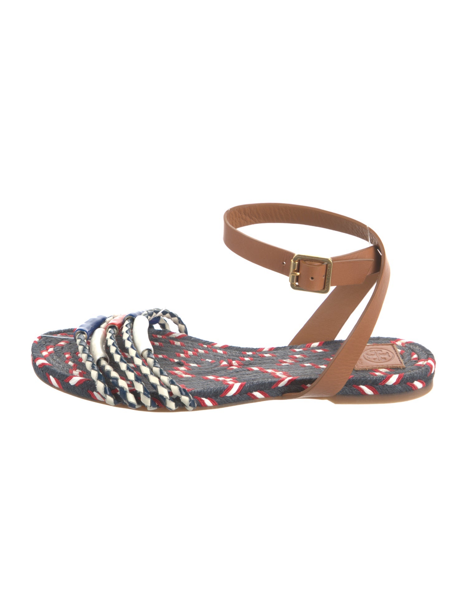 Tory Burch Leather Striped Gladiator Sandals