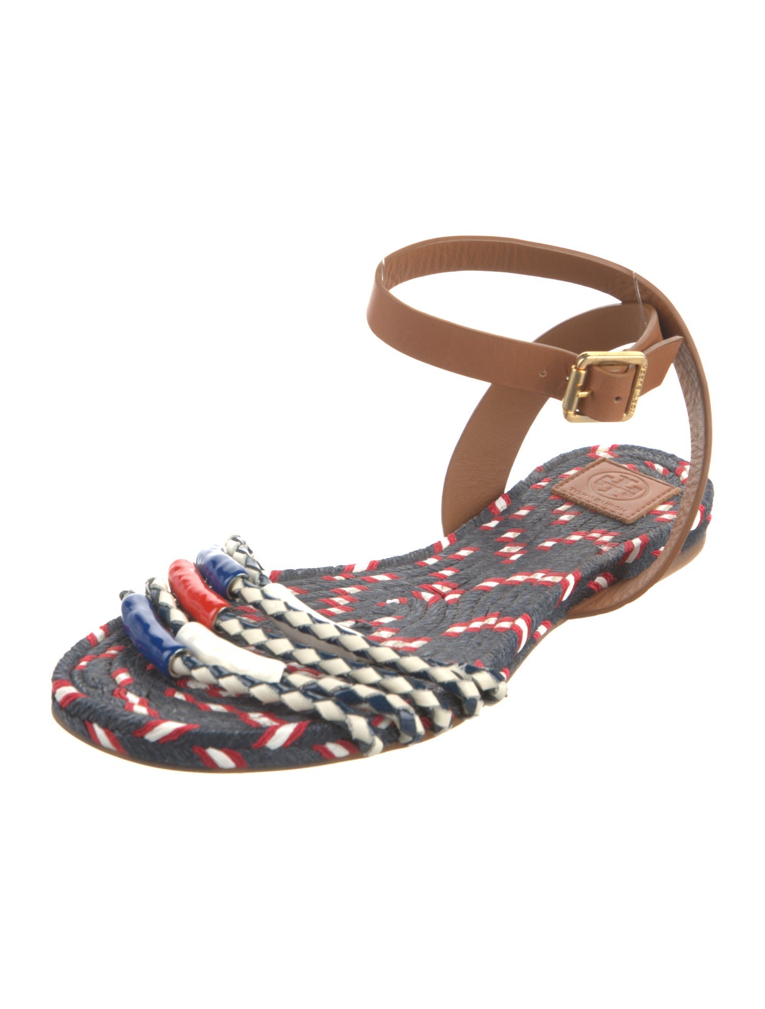 Tory Burch Leather Striped Gladiator Sandals