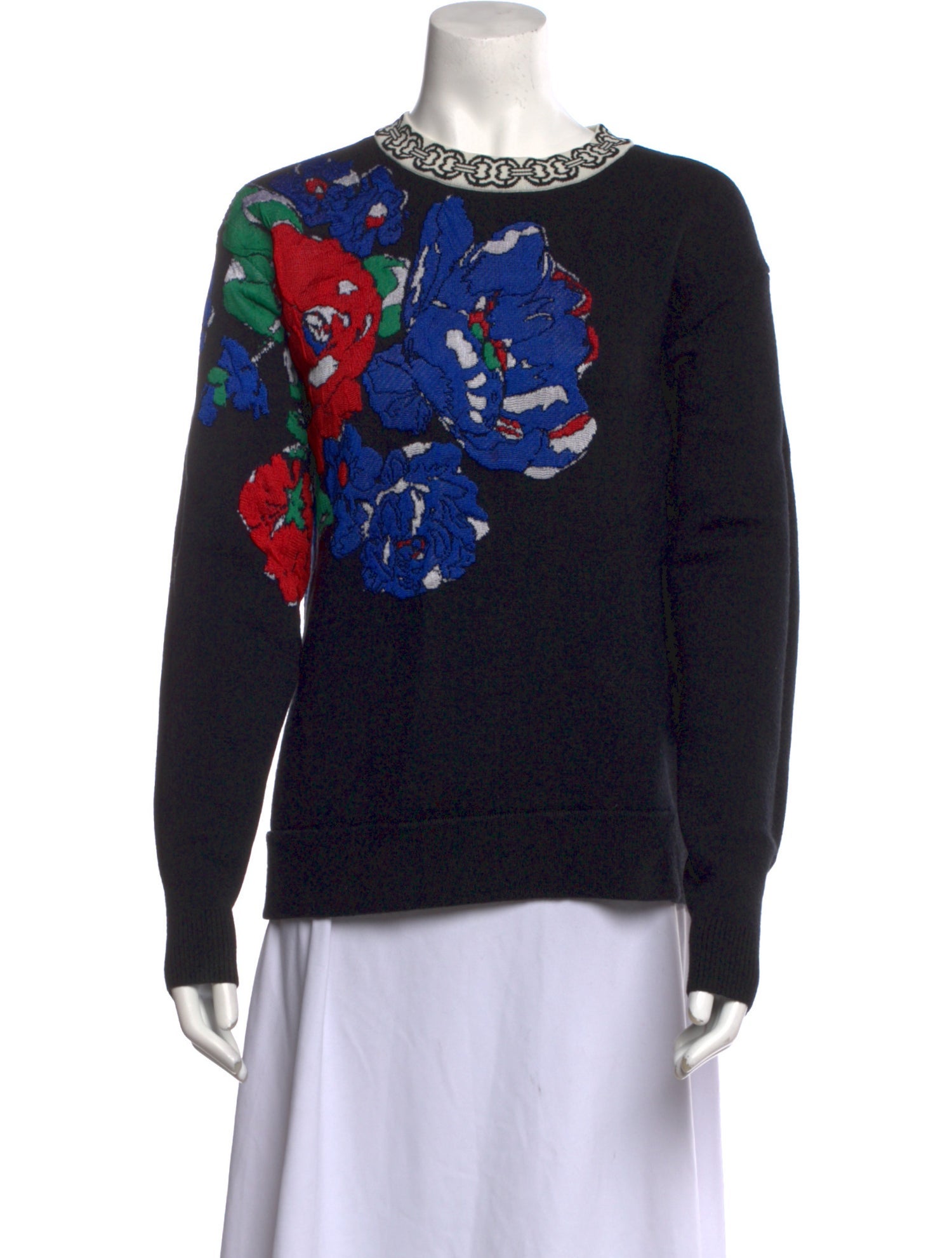Tory Burch Floral Print Crew Neck Sweatshirt