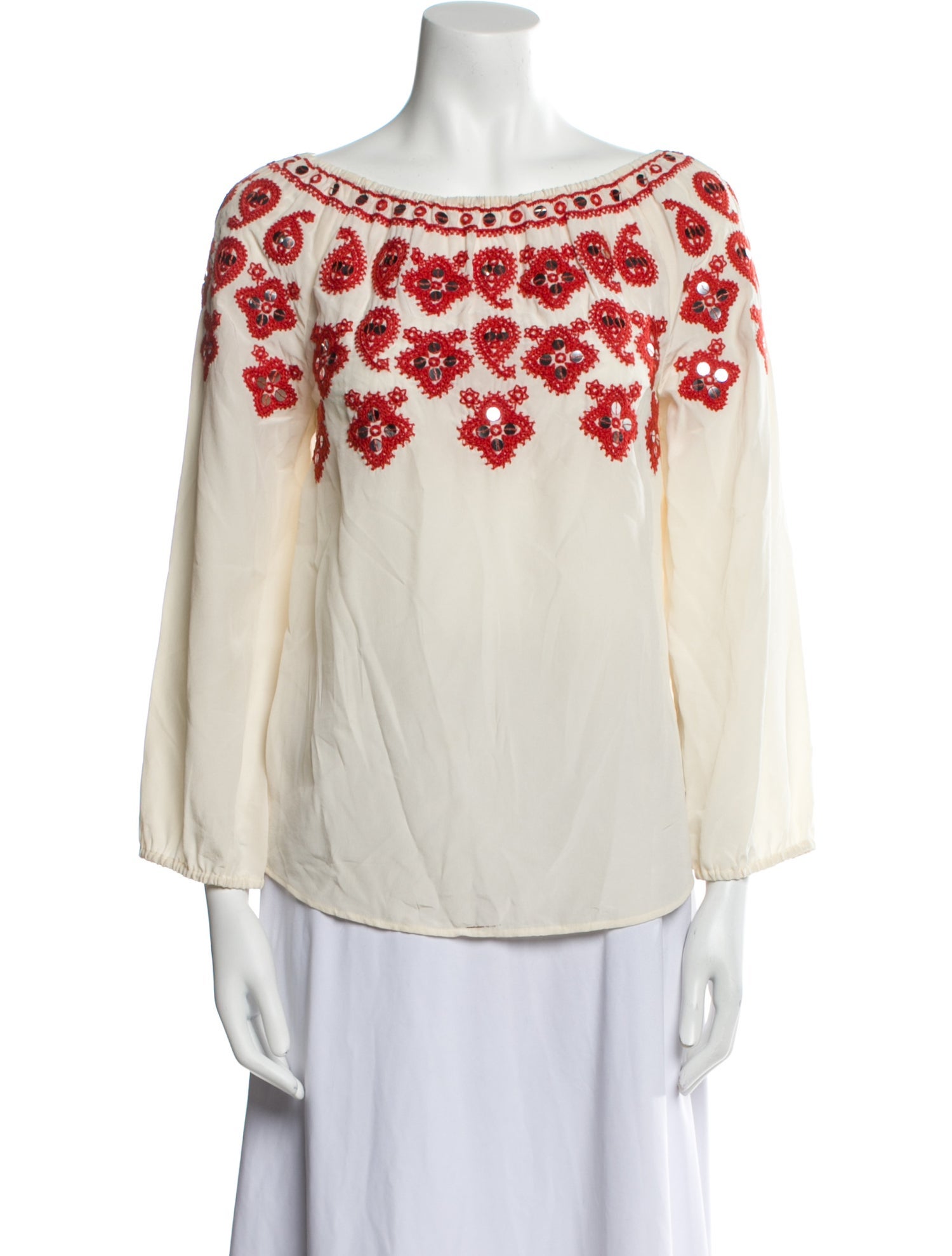 Tory Burch Silk Scoop Neck Blouse