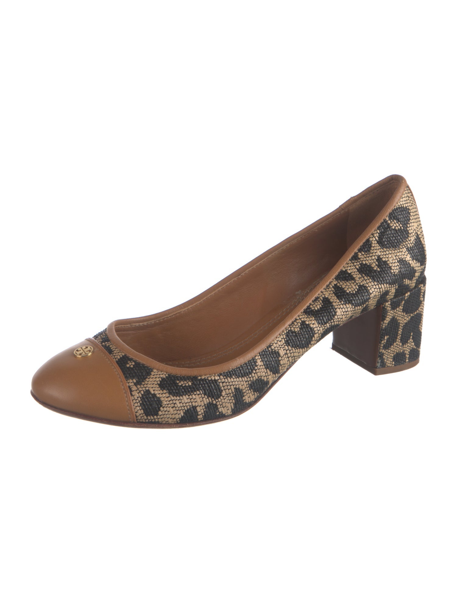 Tory Burch Embossed Leather Animal Print Pumps