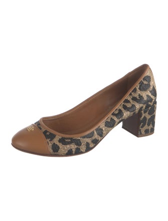 Tory Burch Embossed Leather Animal Print Pumps