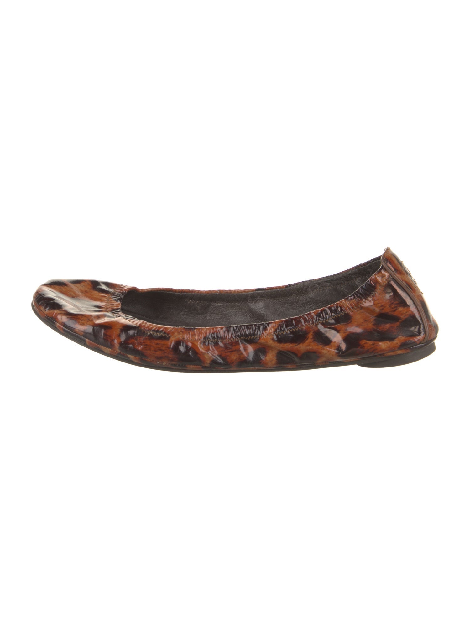 Tory Burch Patent Leather Animal Print Ballet Flats