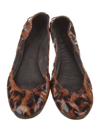 Tory Burch Patent Leather Animal Print Ballet Flats