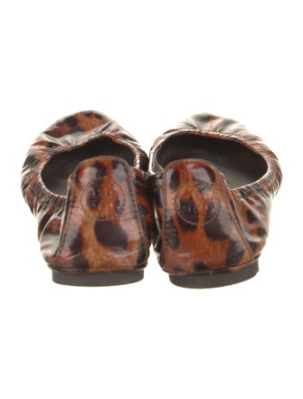 Tory Burch Patent Leather Animal Print Ballet Flats