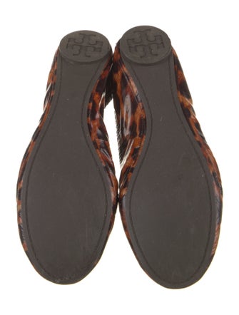 Tory Burch Patent Leather Animal Print Ballet Flats