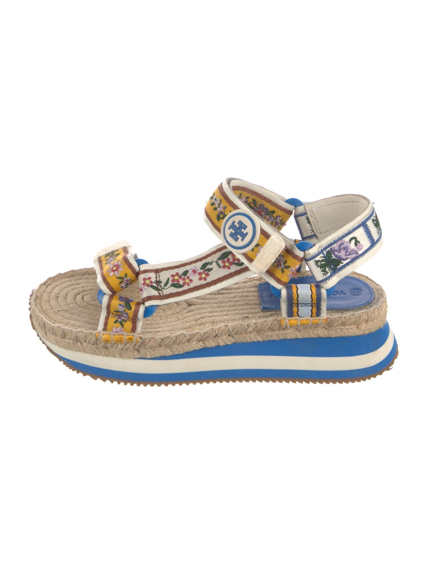 Tory Burch Printed Embroidered Accent Espadrilles