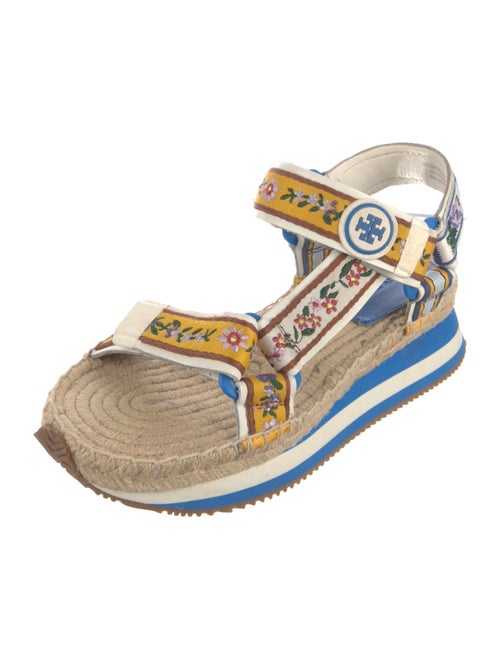 Tory Burch Printed Embroidered Accent Espadrilles