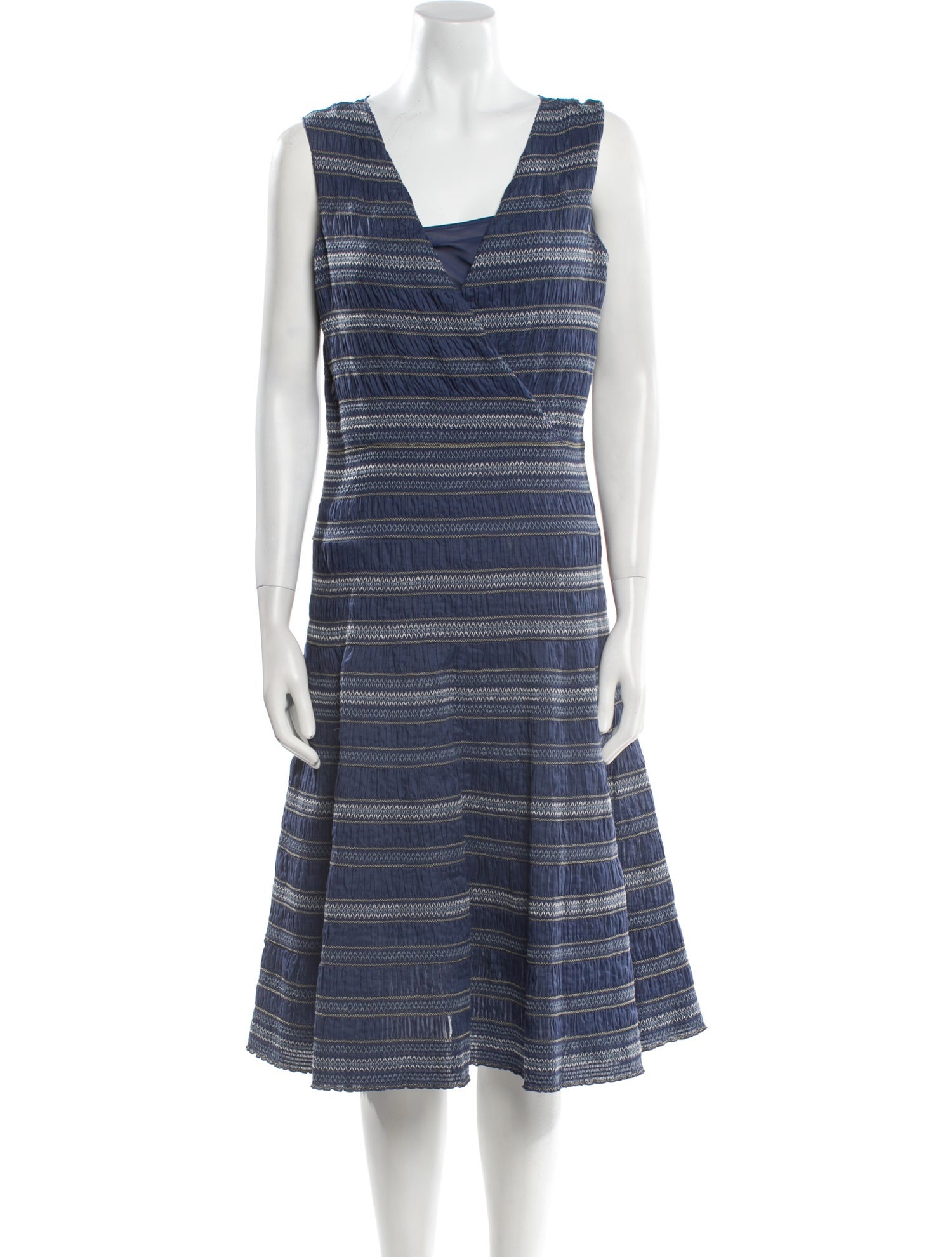 Tory Burch Striped Midi Length Dress