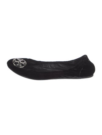 Tory Burch Velvet Crystal Embellishments Flats