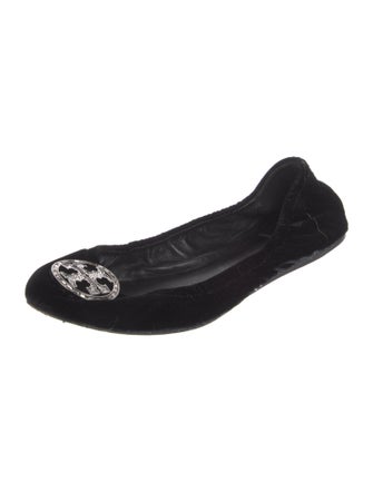 Tory Burch Velvet Crystal Embellishments Flats