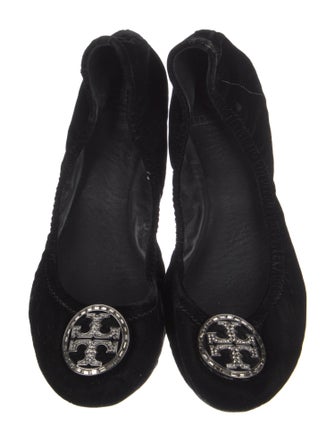 Tory Burch Velvet Crystal Embellishments Flats