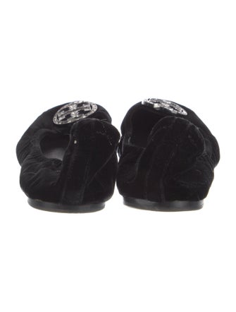 Tory Burch Velvet Crystal Embellishments Flats