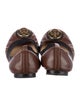Tory Burch Leather Ruffle Embellishment Ballet Flats