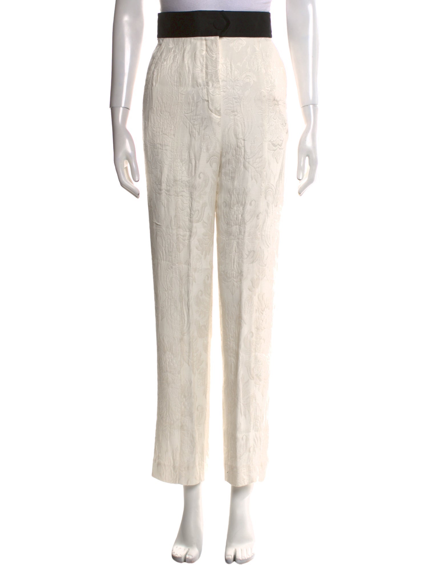 Tory Burch Colorblock Pattern Straight Leg Pants