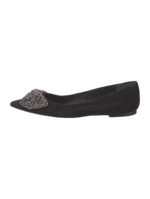 Tory Burch Suede Crystal Embellishments Flats