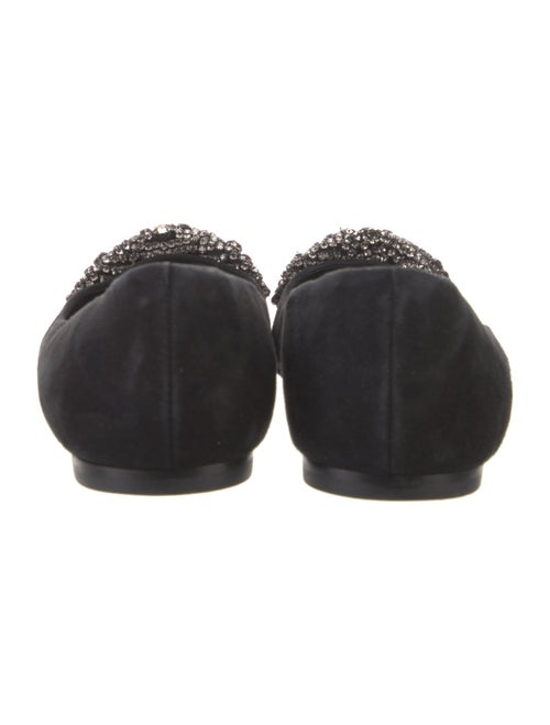 Tory Burch Suede Crystal Embellishments Flats