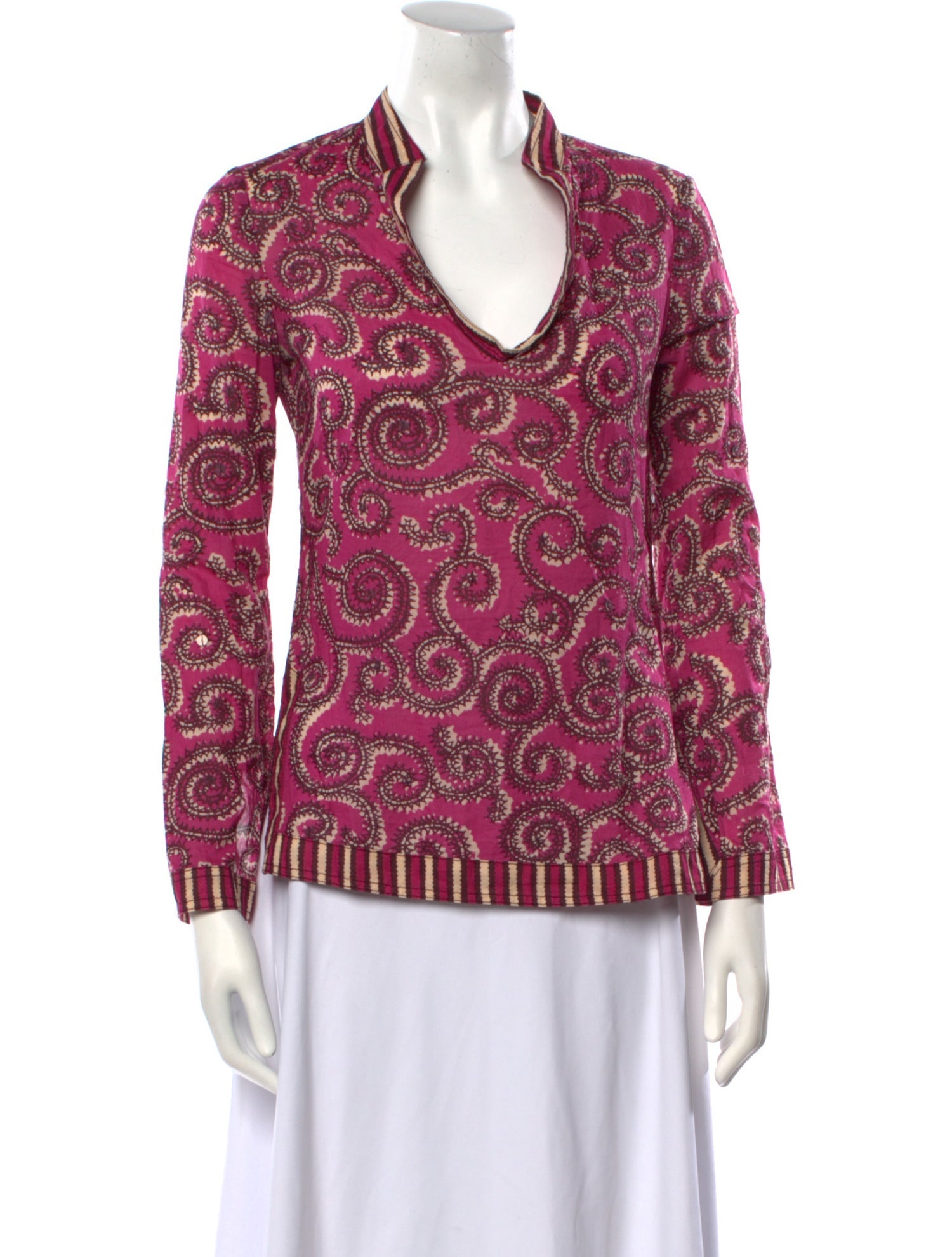 Tory Burch Printed V-Neck Blouse