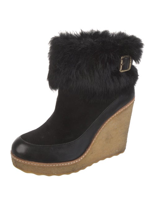 Tory Burch Suede Fur Trim Boots