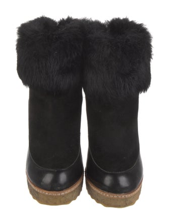 Tory Burch Suede Fur Trim Boots