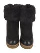 Tory Burch Suede Fur Trim Boots