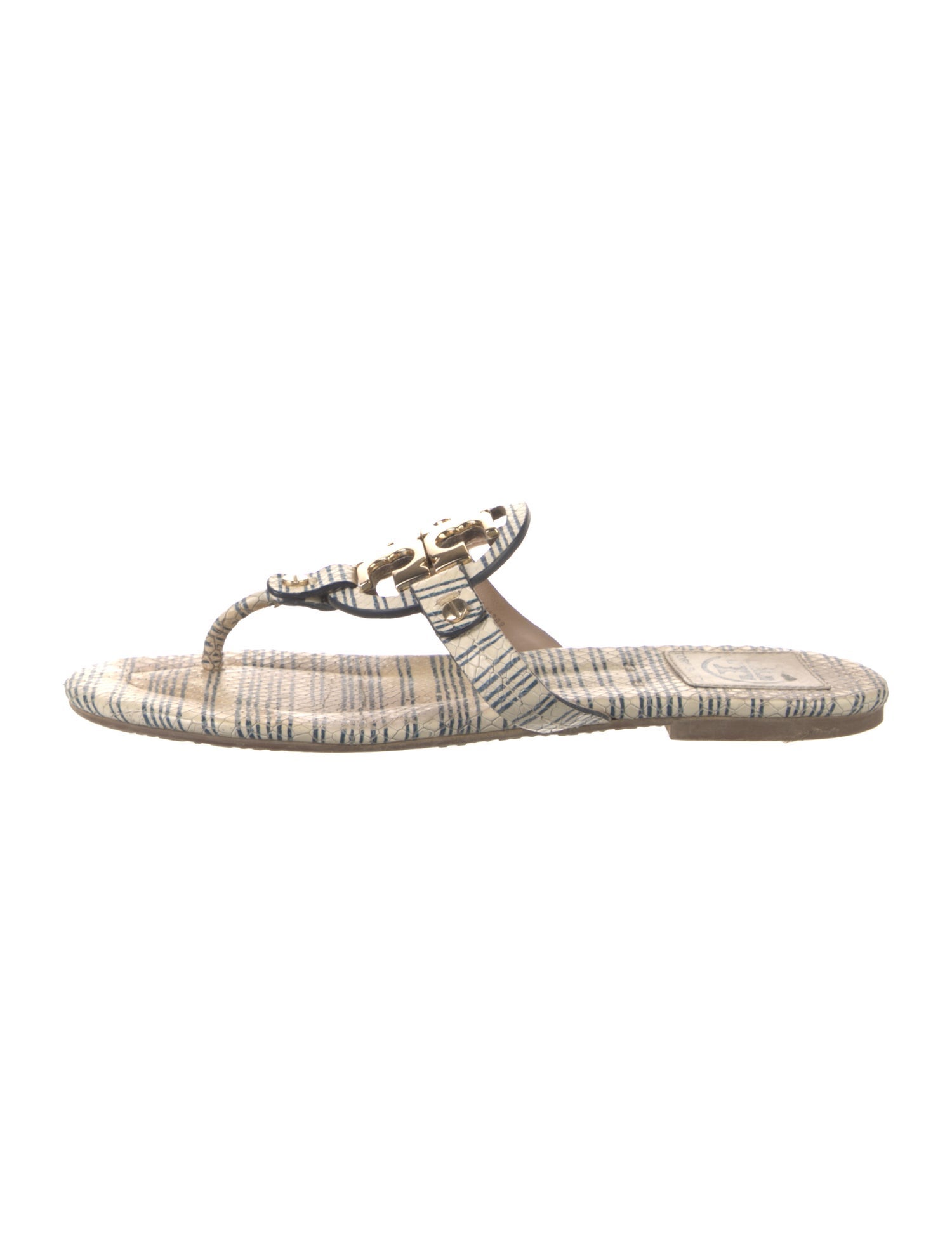 Tory Burch Leather Striped Slides