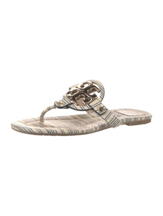 Tory Burch Leather Striped Slides