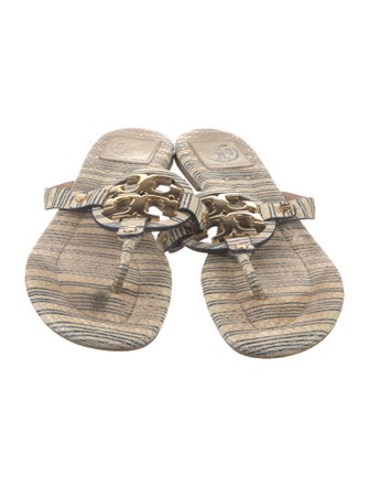 Tory Burch Leather Striped Slides