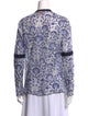 Tory Burch Printed Tie Neck Blouse