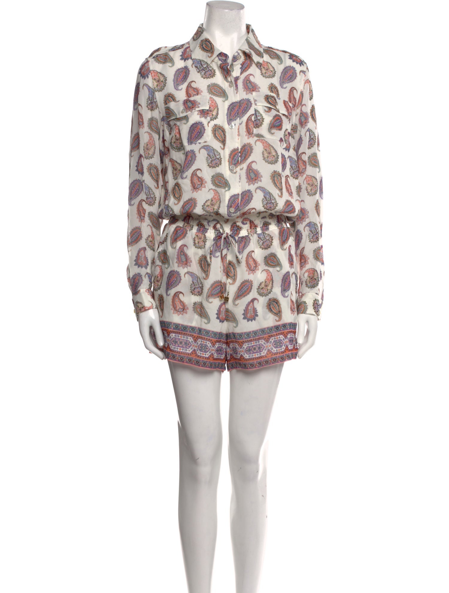 Tory Burch Silk Paisley Print Romper