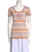Tory Burch Striped Scoop Neck T-Shirt