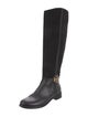 Tory Burch Suede Leather Trim Embellishment Riding Boots