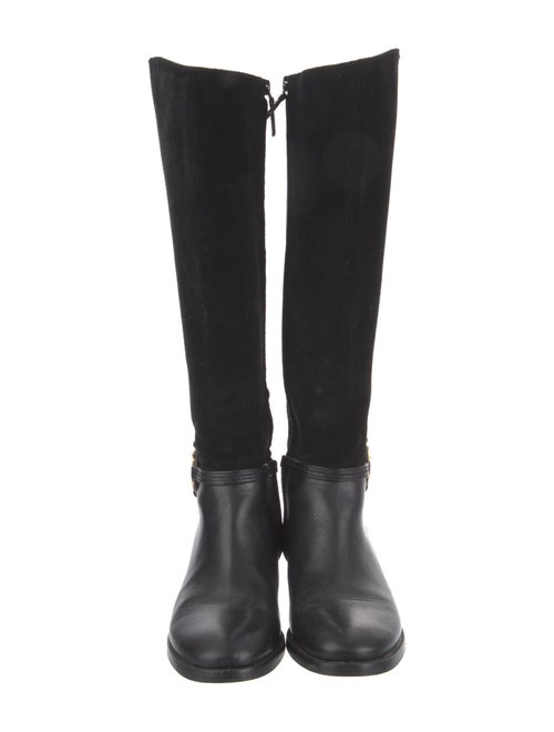 Tory Burch Suede Leather Trim Embellishment Riding Boots