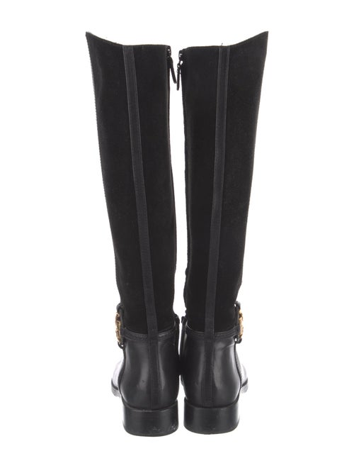 Tory Burch Suede Leather Trim Embellishment Riding Boots